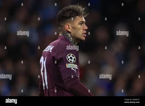 Ederson Of Manchester City During The Uefa Champions League Quarter