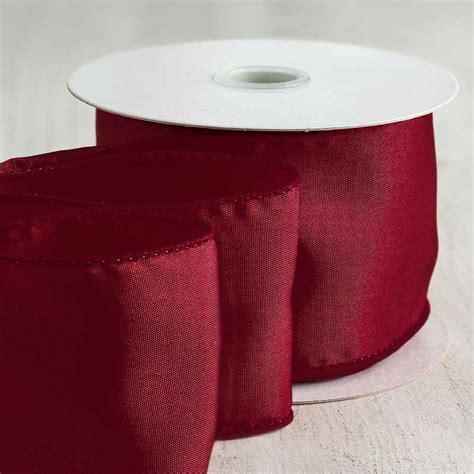 2 1 2 Burgundy Satin Wired Ribbon Ribbon And Trims Craft Supplies