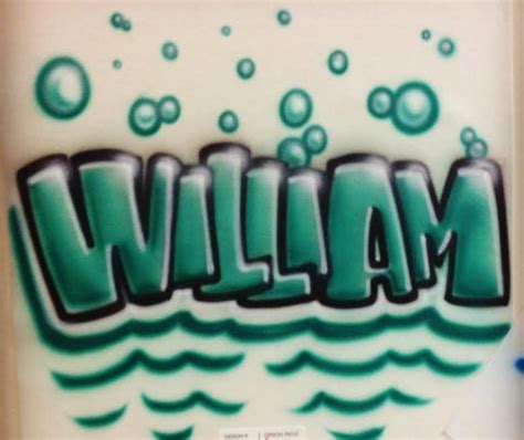 Custom Airbrush Name Design Fun Bubble Water Letters Custom Etsy