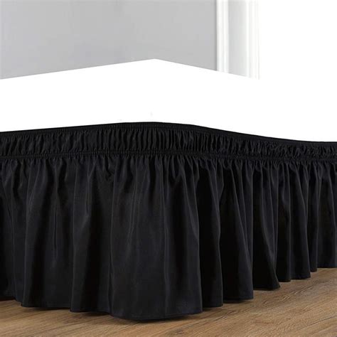 Elastic Ruffle Bed Skirt Valance Double Valance Queen Size Easy Fit