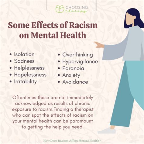 How Does Racism Affect Mental Health Choosing Therapy