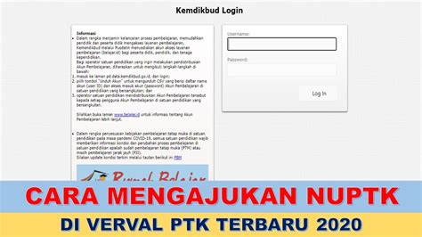 Cara Mengajukan NUPTK Secara Online Di Verval Ptk Terbaru YouTube