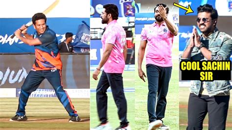 Ram Charan Suriya And Sachin Tendulkar Playing Cricket ISPL Cricket