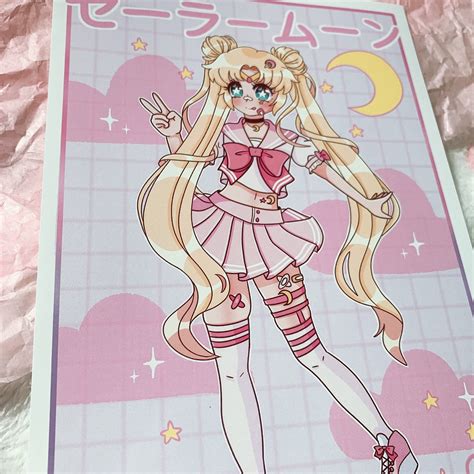 Kawaii Pastel Pink Aesthetic Sailor Moon Art Print - Etsy