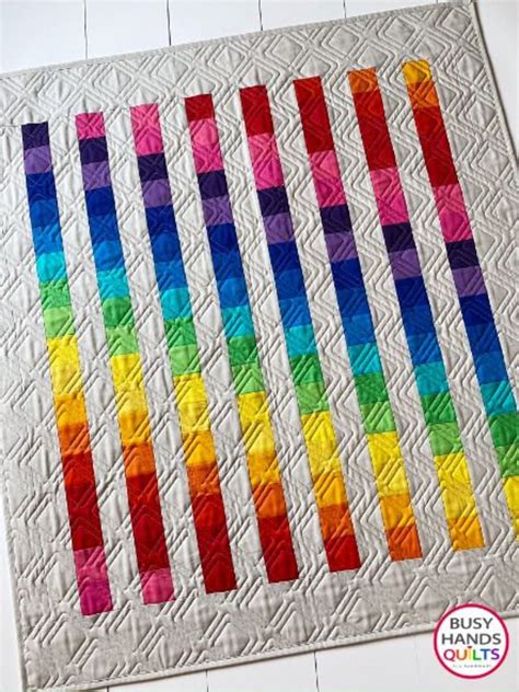 Easy Bargello Quilt Pattern Printed Rainbow Ombre Jelly Roll Etsy