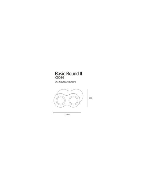 BASIC ROUND II BK C0086 Plafon Maxlight Lampa Sufitowa Tuba Czarna