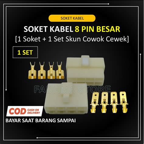 Jual Soket Kabel Motor Pin Besar Set Skun Kabel Socket