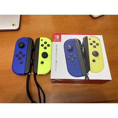 任天堂 Ns Switch Joy Con 左右控制器 藍 電光黃 台灣公司貨 原廠手把 Joycon 藍黃手把 蝦皮購物