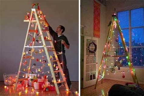 Turn A Ladder Into A Christmas Tree Idee Natale Fai Da Te Albero Di