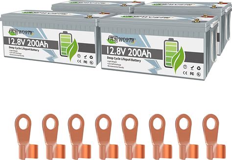 Jp Tcbworth 12v 200ah リン酸鉄リチウム電池 Lifepo4 電池 200a Bms 付き ディープサイクル充電式リチウム電池、rv キャンピングカー