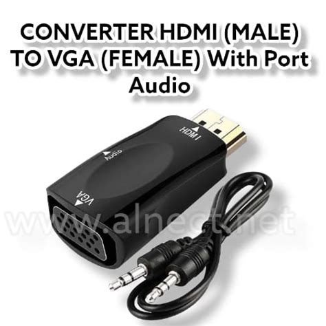 Jual Converter HDMI To VGA With Port Audio Full HD 1080p Kabel