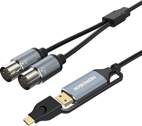 Hosongin Midi Cable Midi To Usb C Cable 6 Feet Type C To 5 Pin Midi Interface