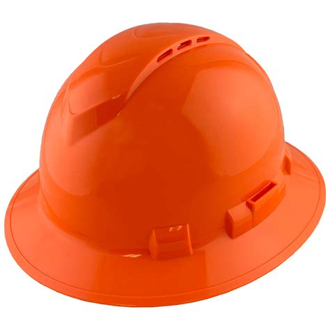 Pyramex Ridgeline Vented Hi Viz Orange Full Brim Style Hard Hat