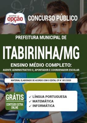 Apostila Prefeitura de Itabirinha Ensino Médio 2021 Download Apostila