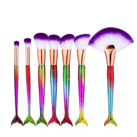 Professional Pcs Mermaid Makeup Brushes Set Foundation Blending Powder