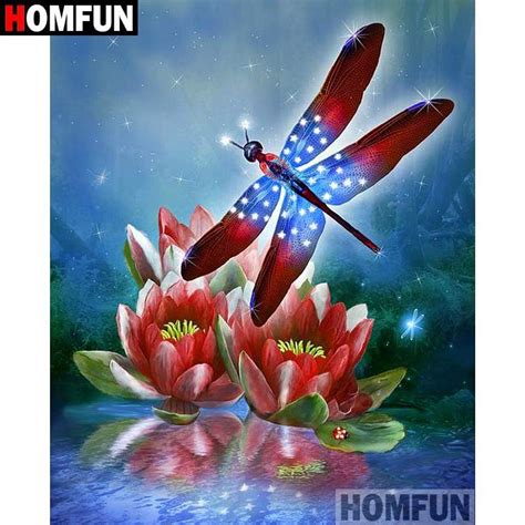 5d Diamond Painting Dragonfly Lotus Kit