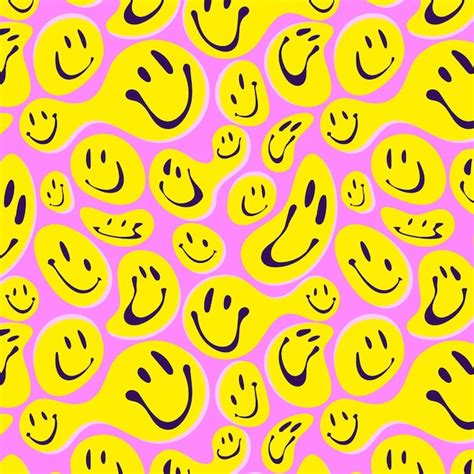 Free Vector Distorted Smile Emoticon Pattern