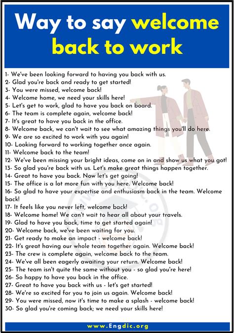 220 Other Ways To Say Welcome Back Synonyms Of Welcome Back Engdic