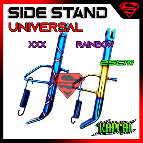 Side Stand Kapcai Tongkat Tepi Titanium Rainbow Chrome Skru Y Lc