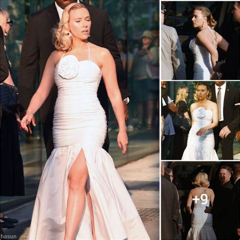 Scarlett Johansson Dazzles In A White Dress As She Arrives At The