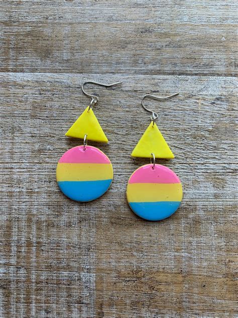 Pansexual Ohrringe Pan Pride Gay Pride Ohrringe Ehe Gleichheit Stolz Pansexual Flagge Ton LGBTQ