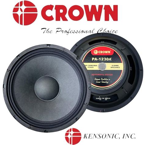 Original 1pc CROWN PA 1230K 12 Instrumental Speaker 300 350W Max