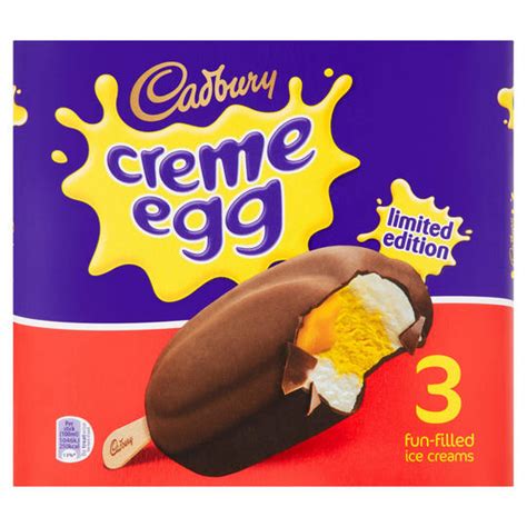 Cadbury Creme Egg Ice Cream 3 X 100ml Ice Cream Cones Sticks And Bars Iceland Foods