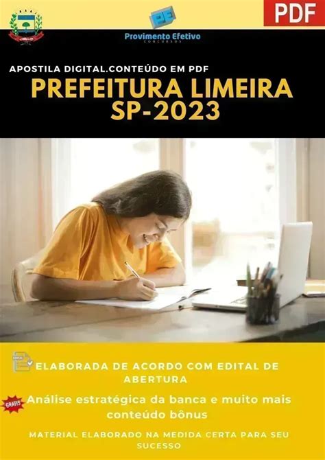 Provimento Efetivo Concursos Apostila Prefeitura Limeira SP Psicólogo