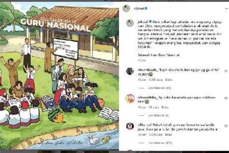 Poster Selamat Hari Guru Nasional Di Instagram Presiden Jokowi Bikin