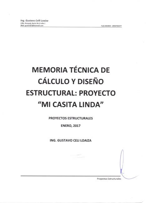 PDF MEMORIA TÉCNICA DE CÁLCULO Y DISEÑO emuviviendaep gob ec wp