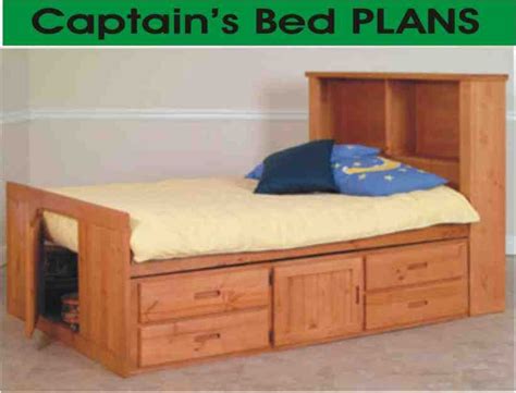 Captains Bed With Headboard Bookcase Plans Double Bed Format