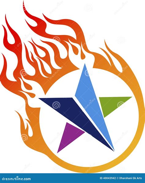 Flame Star Logo Stock Vector Image 40043942