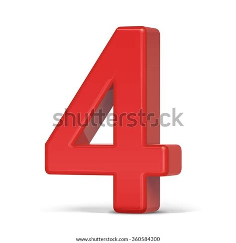 3d Plastic Red Number 4 Isolated Stock Vector (Royalty Free) 360584300 | Shutterstock