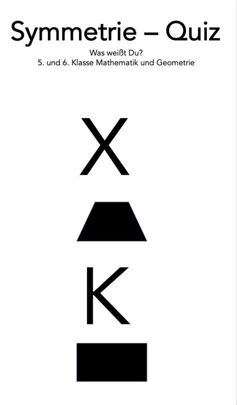 Mathe Geometrie Symmetrie Quiz Unterrichtsmaterial Im Fach Mathematik
