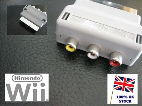 Nintendo Wii Av Tv Composite Scart Adapter Block Sold Genuine