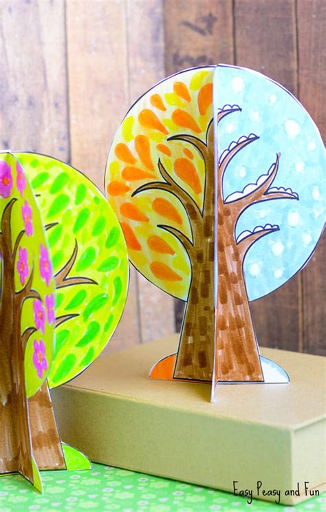 Diy D Four Seasons Tree Craft