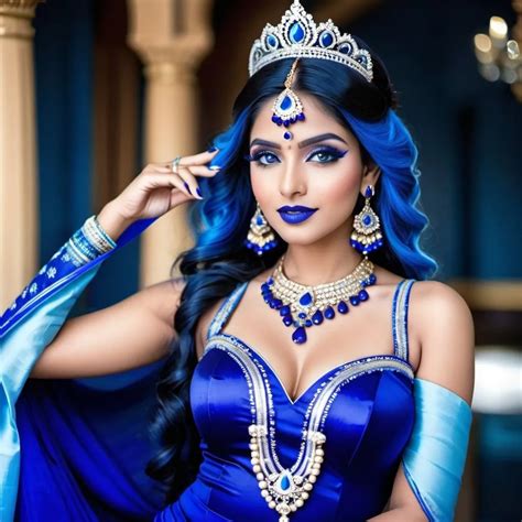 2 Indian Women Blue Makeup Blue Lipstick Blue Eye