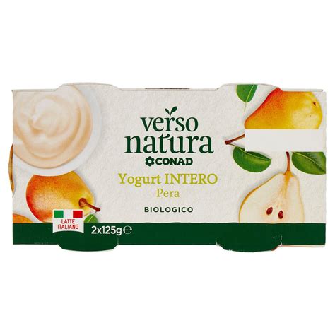 Yogurt Intero Biologico Alla Pera 2x125g Conad Conad