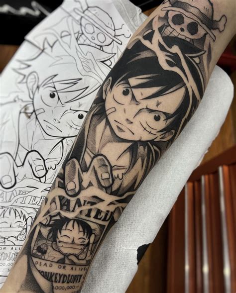 Luffy - Tattoo One piece | Tattoo ideen, Ruffy, Tattoos