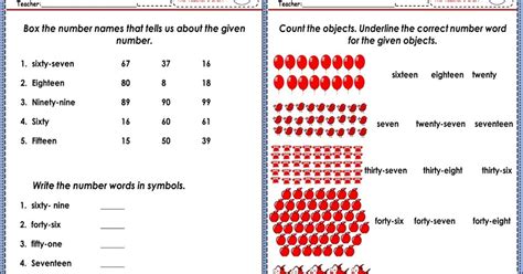 Writing Numbers In Symbols And Words The Teachers Craft Ph