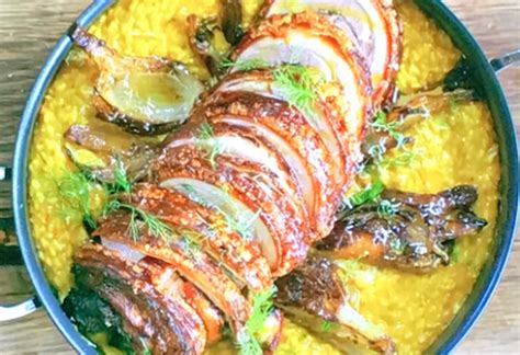 Jamie Oliver Rolled Pork Belly With Sage Fennel And Saffron Risotto