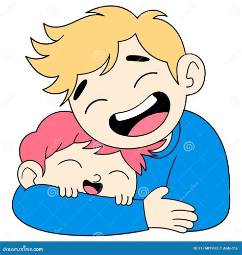 Cartoon Doodle Illustration of Father S Day, Happy Father and Son ...