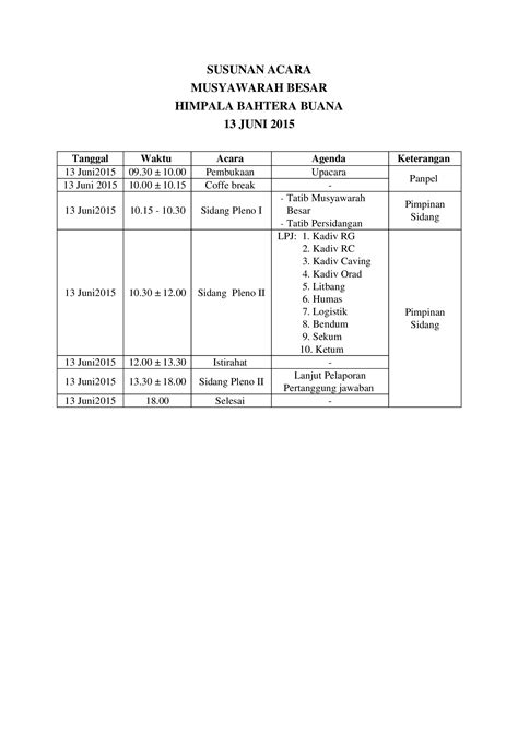 Docx Susunan Acara Mubes 2014 2015 Dokumentips