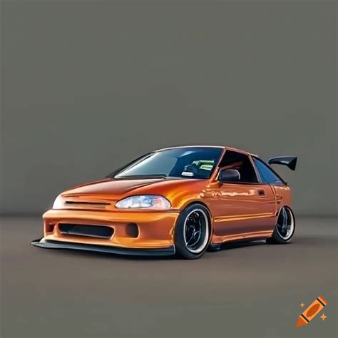 Burnt Orange 1993 Honda Civic Hatchback With Carbon Fiber Hood And Hood