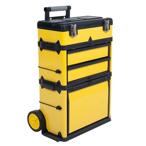 Fleming Supply 22.5-in 4-Drawer Yellow Plastic Wheels Tool Box in the ...