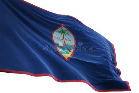 El Agitar De La Bandera Nacional De Guam Aislado En El Ejemplo Blanco