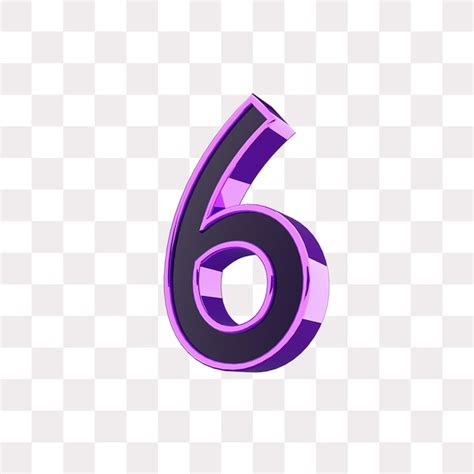 Premium Psd 3d Purple Number 6