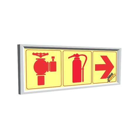 Fire Hydrant Fire Extinguisher Arrow Right Photoluminescent Glow In The Dark Sign Sabs