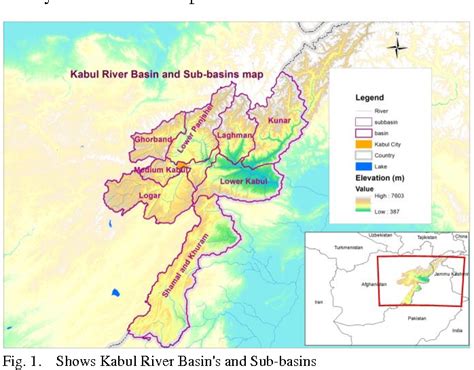 Kabul River Map - A Location Map Of Kabul River Basin Showing ...