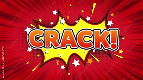 Crack Text Pop Art Style Expression Retro Comic Bubble Expression